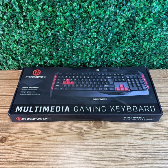 NIB Multimedia Gaming Key Board CyberpowerPc Quick Access Multimedia Keys - Picture 1 of 10